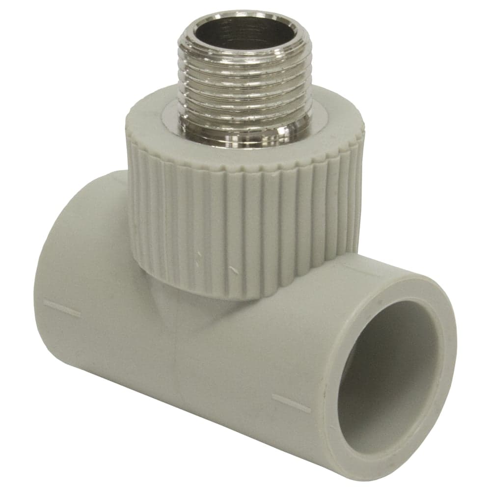 Комбинированный тройник TEBO PPR 32x1" НР серый 031040510