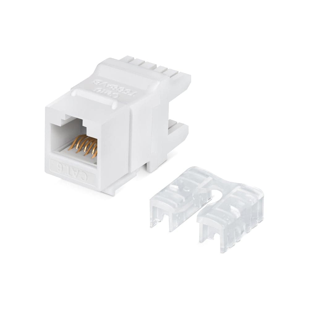 Модуль Keystone Jack RJ-45 CAT 6 REXANT неэкранированный 110 IDC тип 180 градусов, белый 02-0250