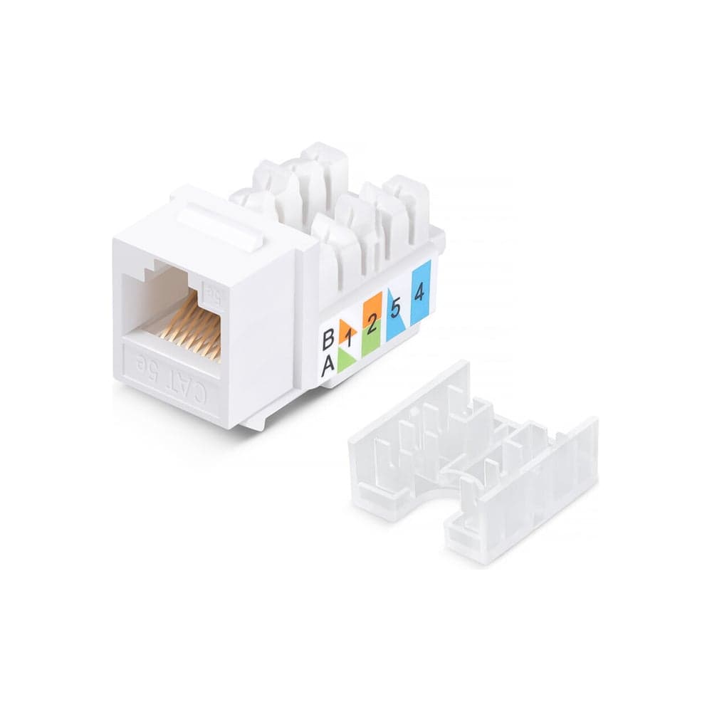 Модуль Keystone Jack RJ-45 CAT 5e REXANT неэкранированный 110 IDC тип 90 градусов, белый 02-0064