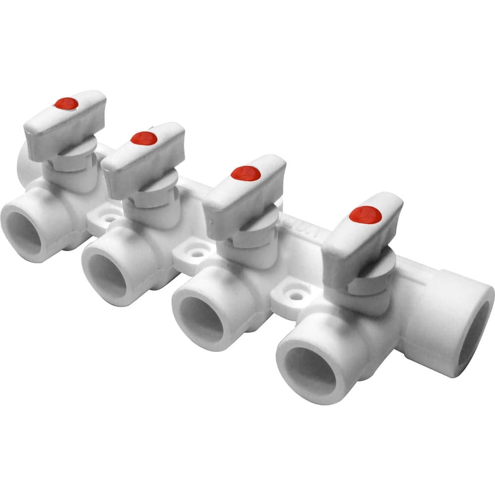 Коллектор PRO AQUA PP-R с 4 выходами, белый, ШК 25-20 PA6710408Pb