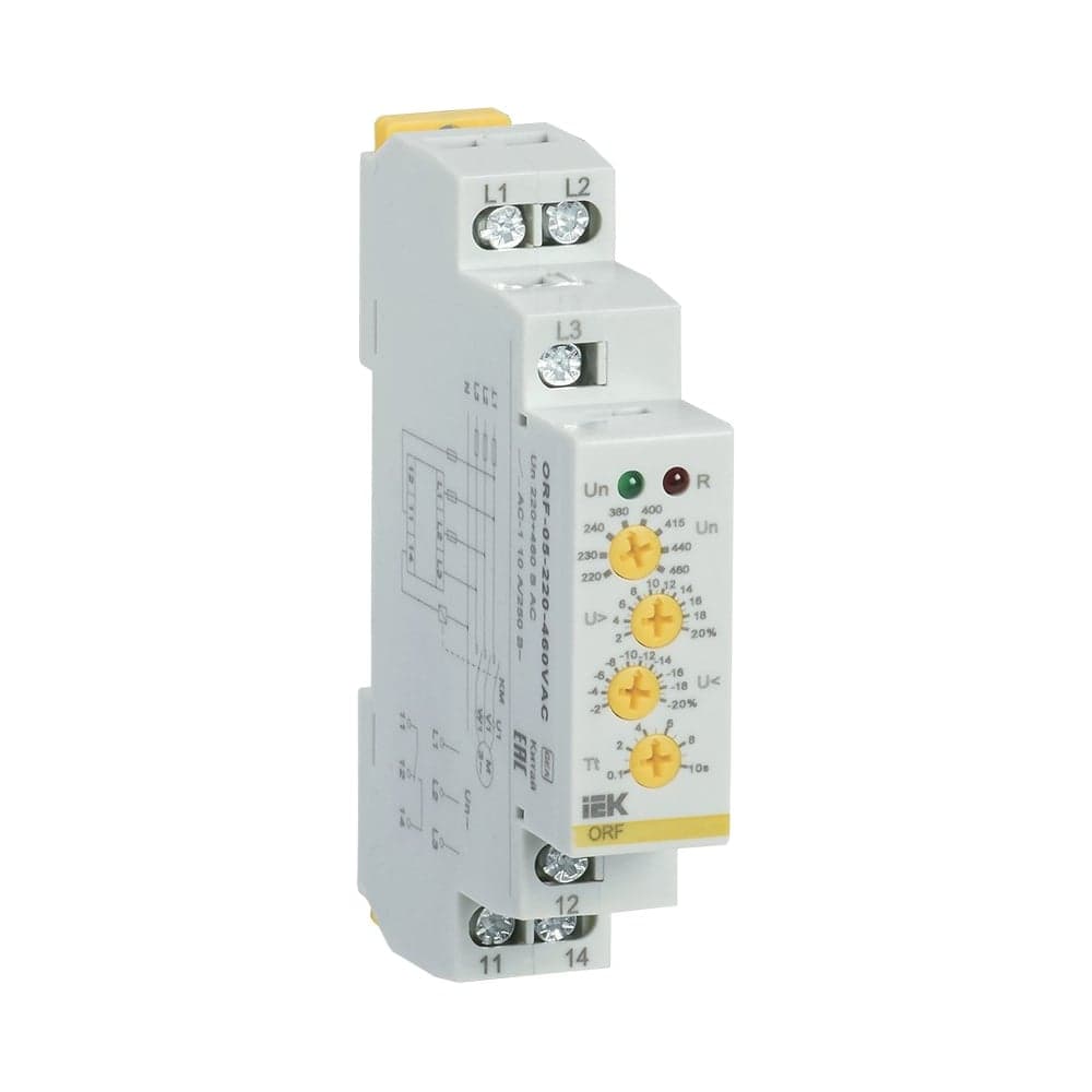 Реле фаз IEK ORF 05. 3фазы 220-460В AC ORF-05-220-460VAC