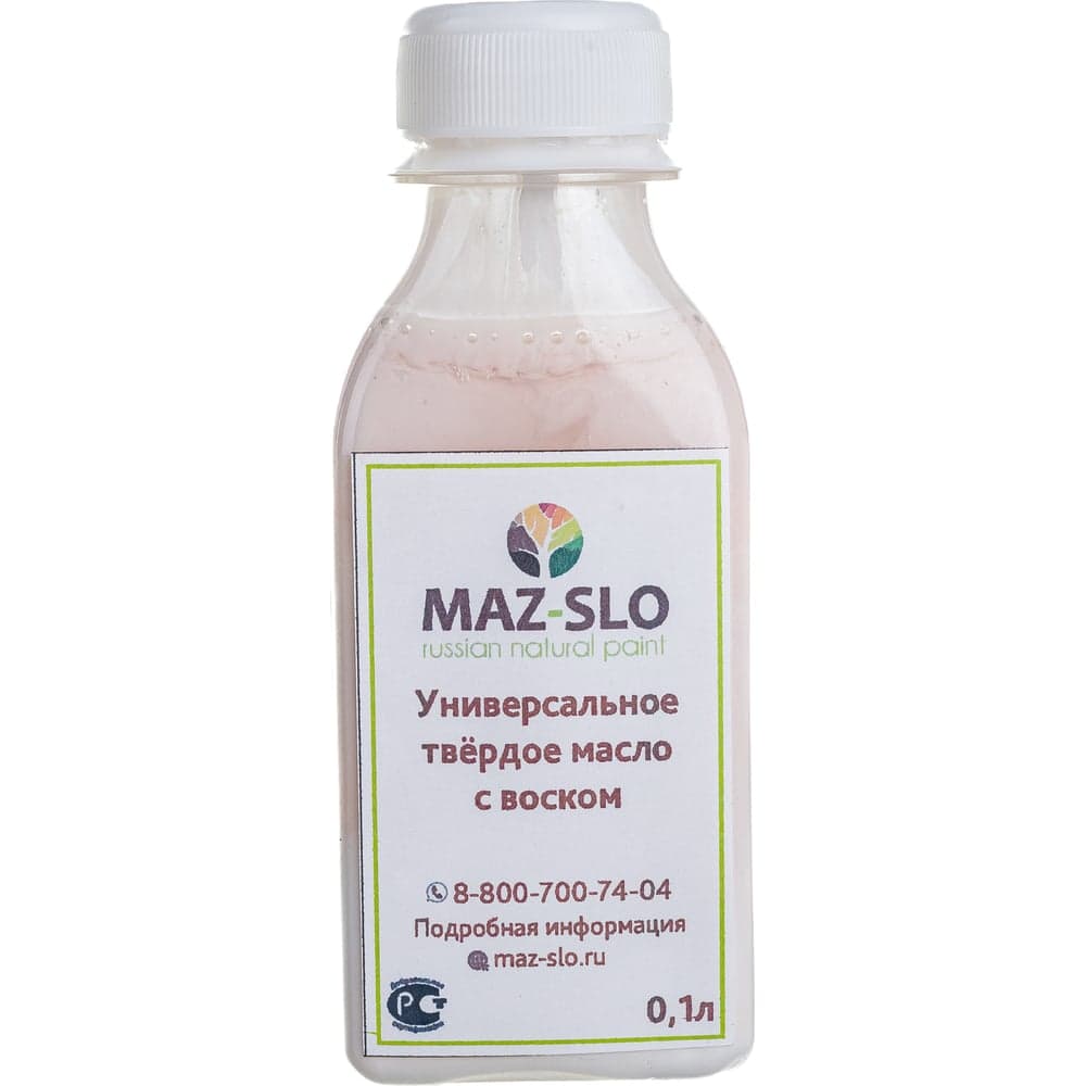 Твёрдое универсальное масло с воском MAZ-SLO цвет Снег 100 мл 8062482