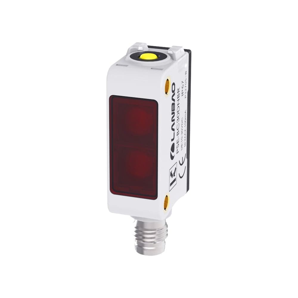 Оптический датчик диффузный Lanbao PSE-BC10DPB-E3, Sn=100 мм, PNP NO/NC (Програм)10...30DC, разъем М8, 07-00036647