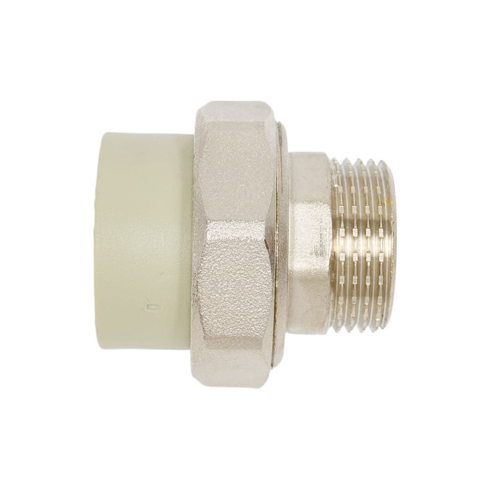 Муфта комбинированная разъемная TEBO PPR, O-ring, 32x1 НР, серый 016022108