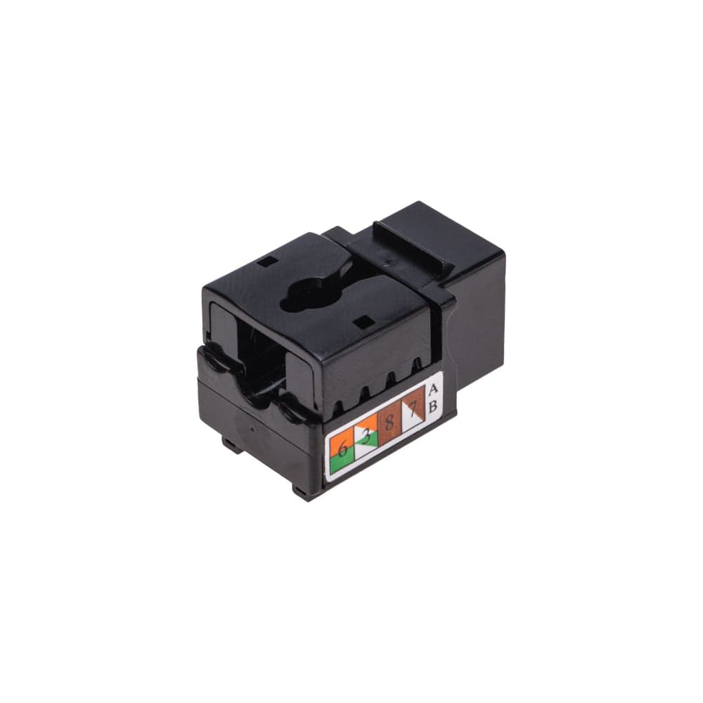 Модуль Keystone Jack RJ-45 CAT 6 неэкранированный 110 IDC тип 90 градусов, черный REXANT 02-0255