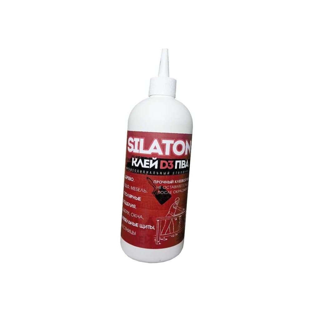 Клей SILATON ПВА Профессиональный столярный D3, водостойкий, 0.5 кг PVAD3/05
