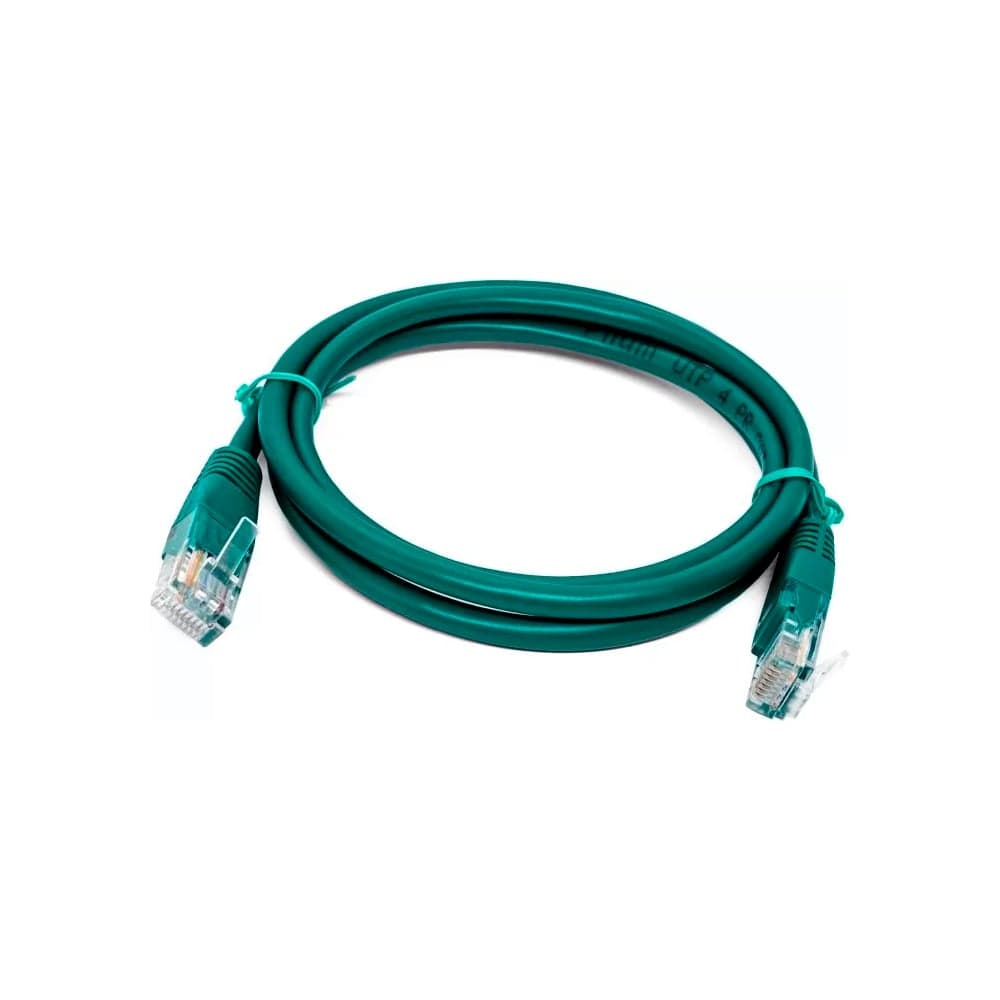 Кабель патч-корд Filum U/UTP, 5e категория, 1м 26AWG(7x0.16 мм), омедненный алюминий (CCA), PVC, зеленый FL-U5-1M-G