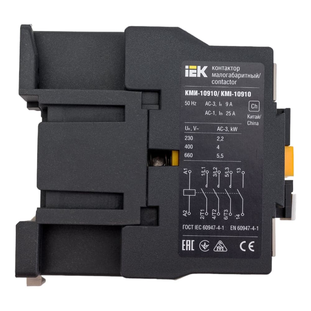 Контактор IEK КМИ-10910, 9А, 24В/АС3, 1НО KKM11-009-024-10