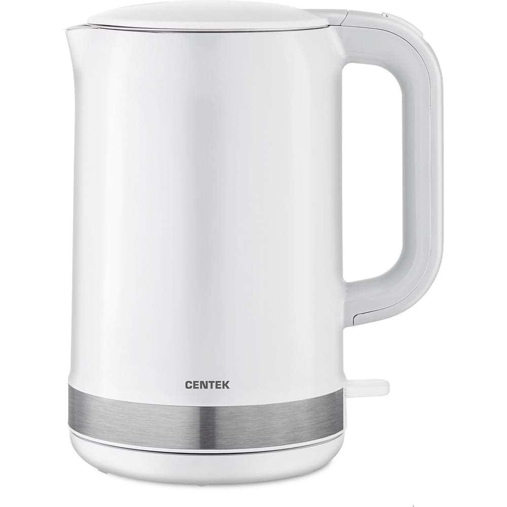 Чайник Centek белый, 1.5 л, 2200 Вт, двойные стенки, бесшовная колба, эффект термоса CT-1010