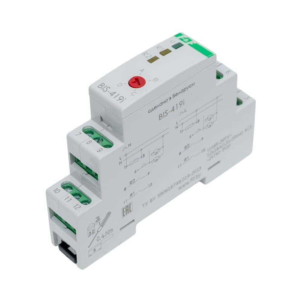 Реле импульсное (бистабильное) Евроавтоматика F&F BIS-419i (LED) 4 режима работы, управление двумя нагрузками, установка на DIN-рейку EA01.005.021
