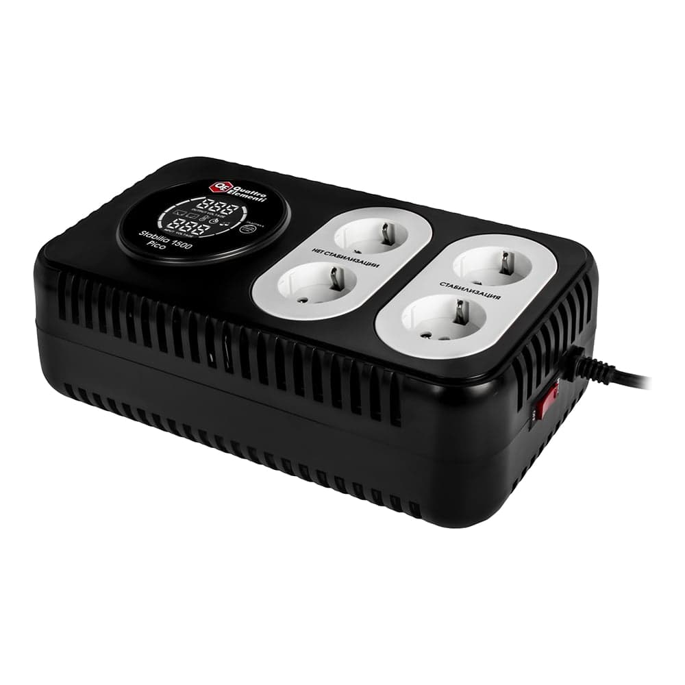 Стабилизатор напряжения QUATTRO ELEMENTI Stabilia 1500 Pico (1500 ВА, 160-280 В, компактный) 917-742