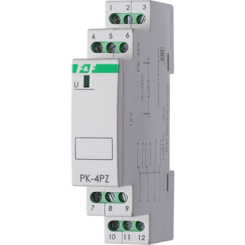 Реле промежуточное Евроавтоматика F&F PK-4PZ/Un12V EA06.001.014