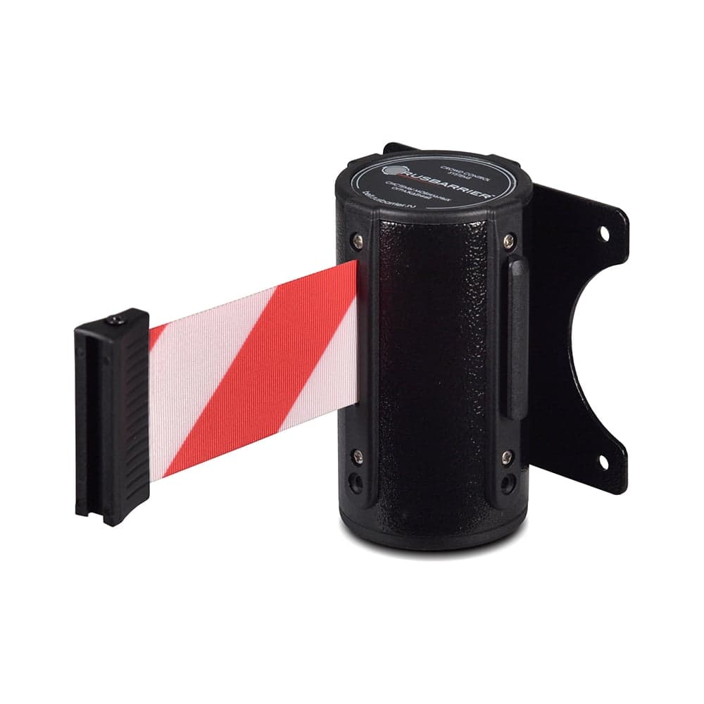 Комплект настенный блок с лентой и фиксатор Rusbarrier KP-NB-36332 BLACK red/white