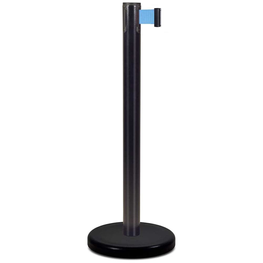 Стойка ограждения RUSBARRIER с лентой 3 м BSLN-Х86333 BLACK lt/blue