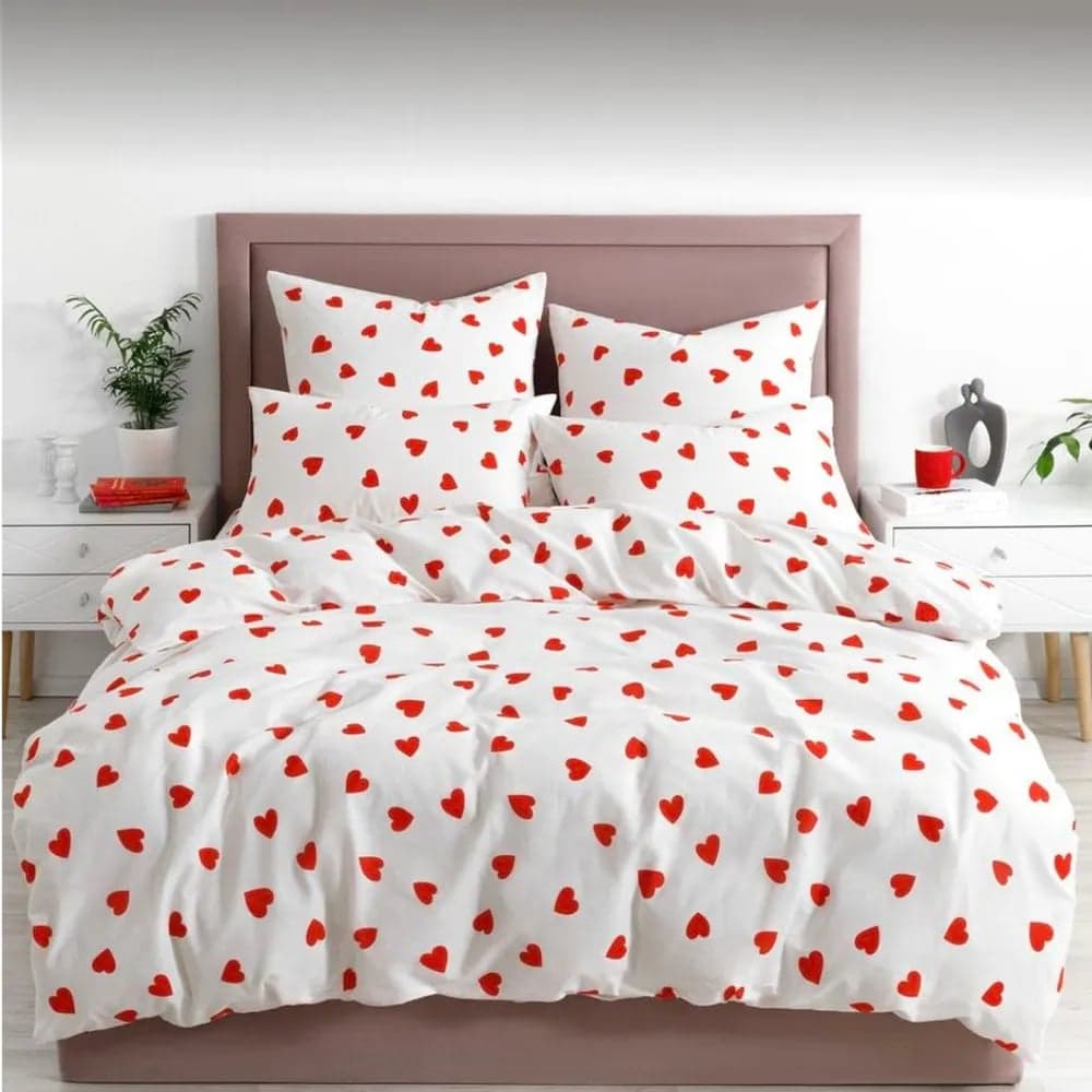 Комплект постельного белья Guten Morgen бязь, рис.1162, lovely, 1.5 спальный, с наволочкой 50x70 см ПБ-1162-143-150-50