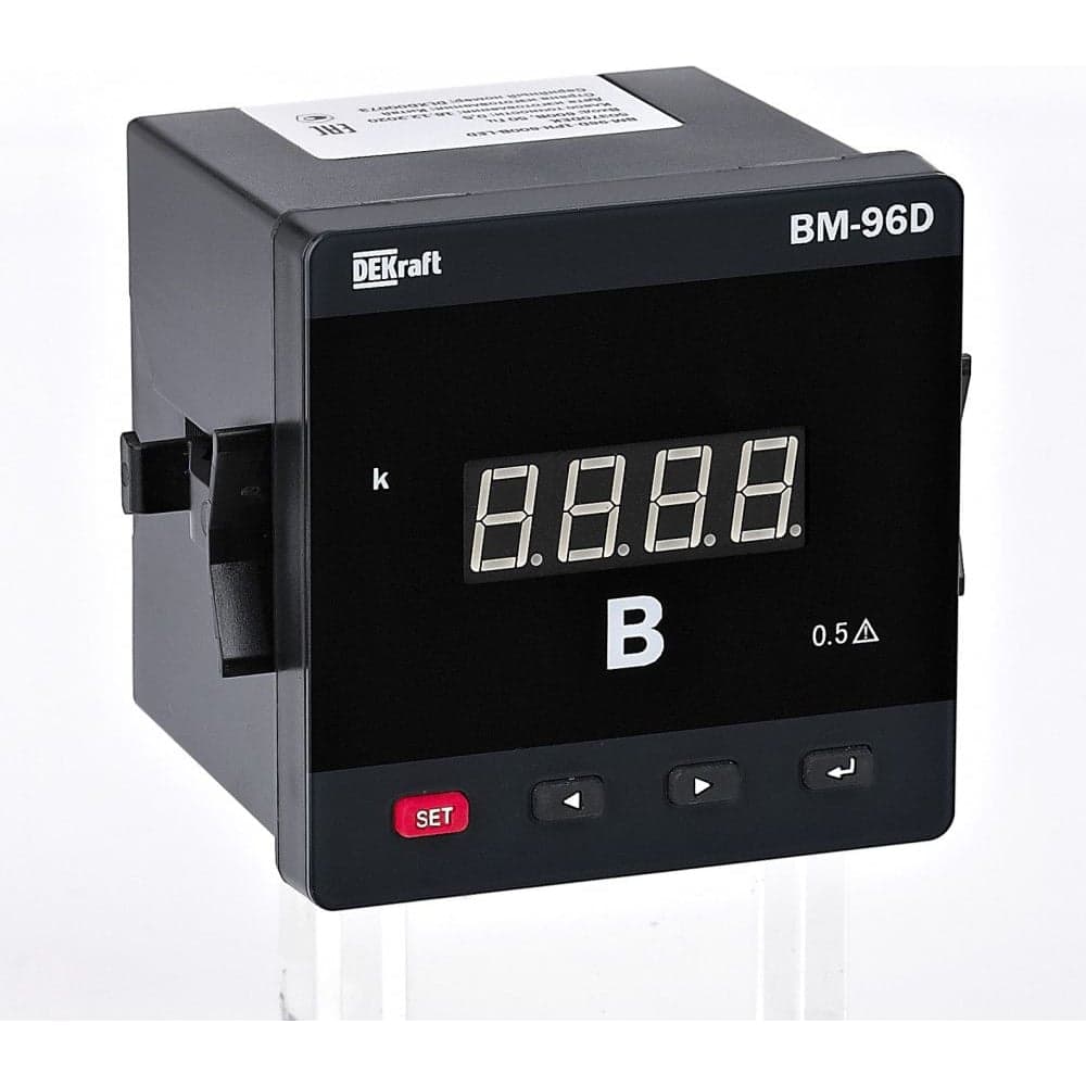 Цифровой вольтметр DEKraft 72x72мм однофазный, вх 100В, вых DO+RS485, LED-дисплей ВМ-72D 50353DEK