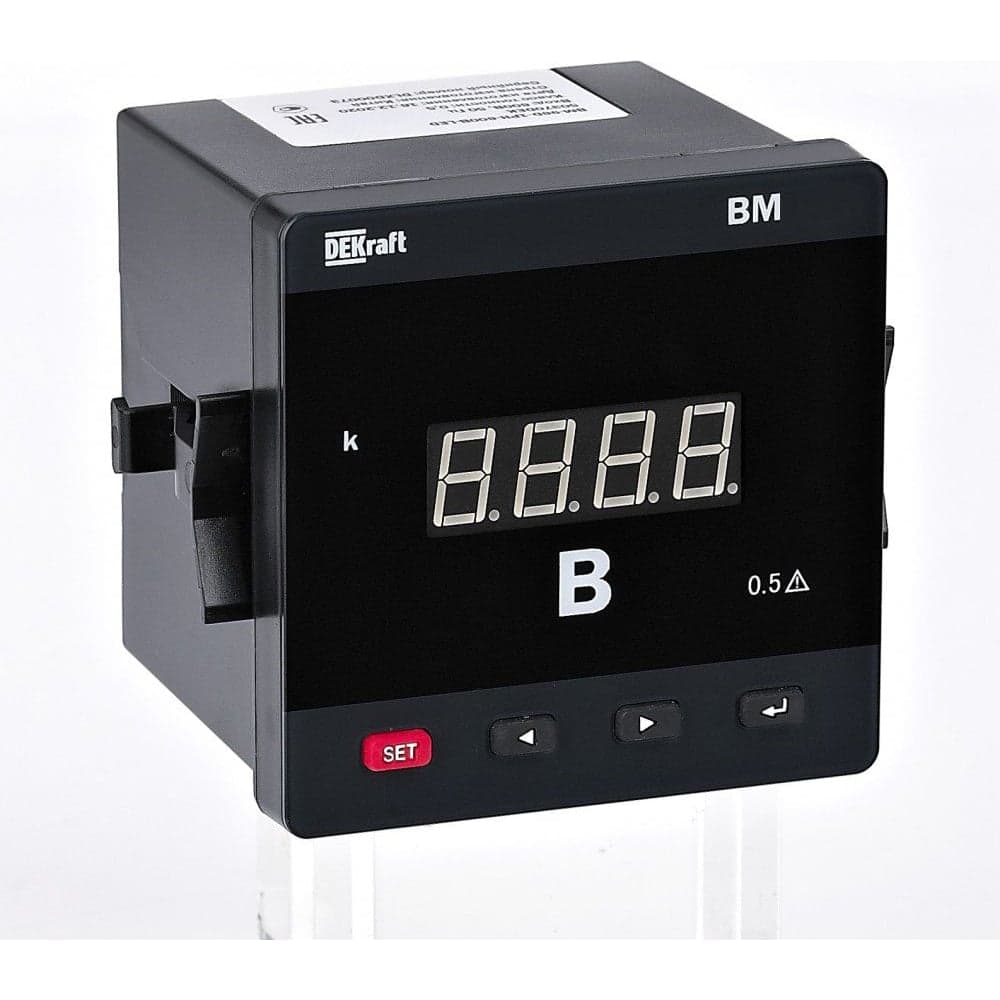 Цифровой вольтметр DEKraft 72x72мм трехфазный, вход 100В, выход RS485, LED-дисплей ВМ-72D 50360DEK