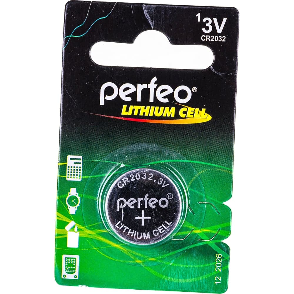 Литиевая батарейка Perfeo CR2032, 1шт. на блистере 30006805