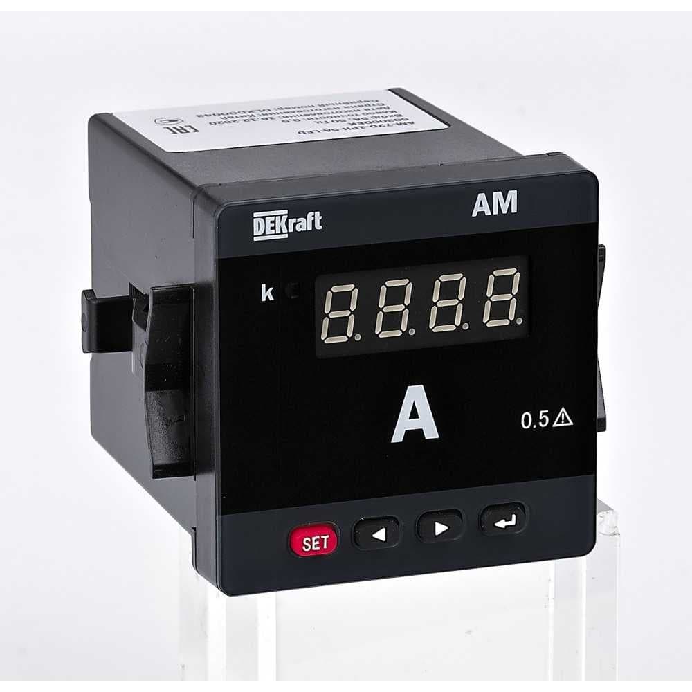 Амперметр цифровой Dekraft АМ-48D (96x48 мм, однофазный, вход 5А, выход RS485, LED-дисплей) 50326DEK