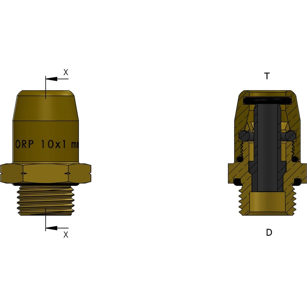 Фитинг прямой M16x1.5-10x1 мм 100 1016, 2800100801615 ORPASAN ORP 4156