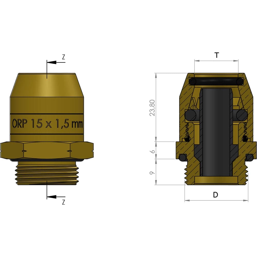 Фитинг прямой M16x1.5-15x1.5 мм ORPASAN ORP 4206