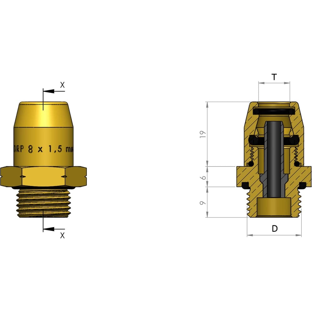 Фитинг прямой M10x1-8x1 мм ORPASAN ORP 4130