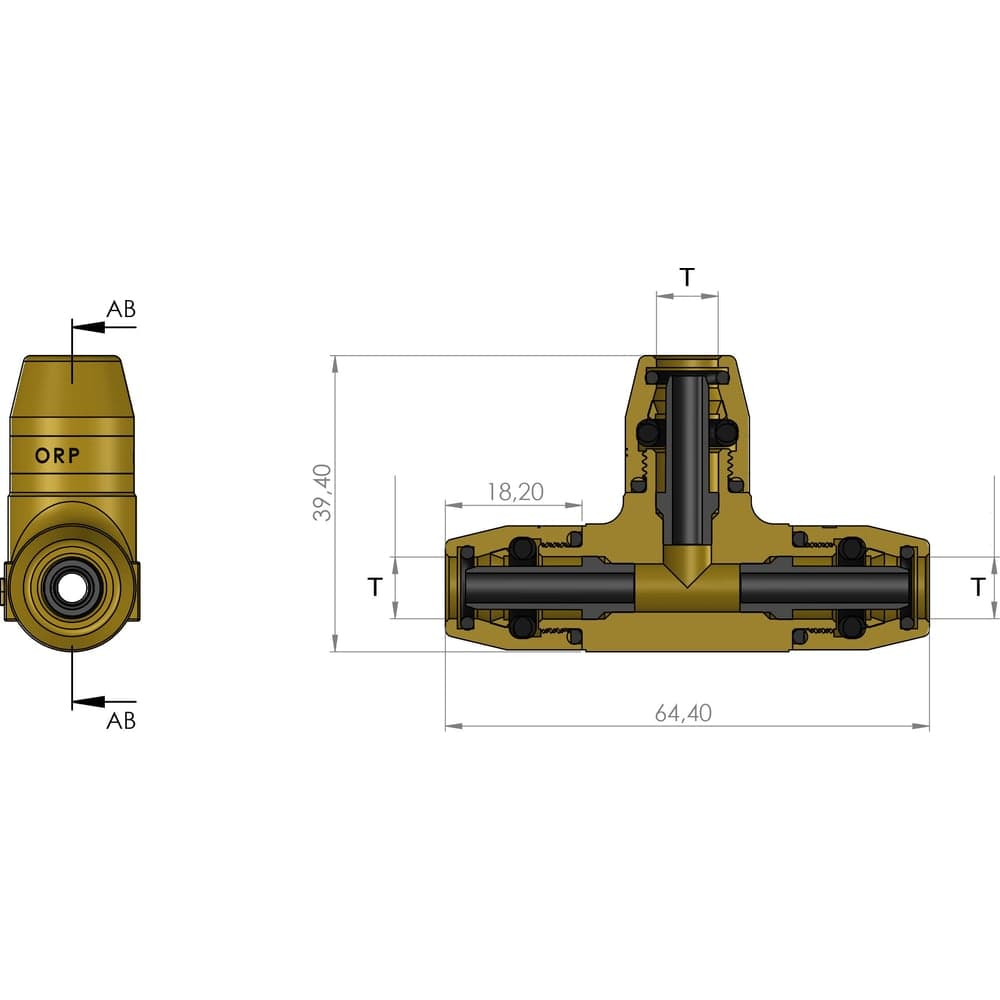 Фитинг тройник 10x1/10x1/10x1 мм ORPASAN ORP 4244