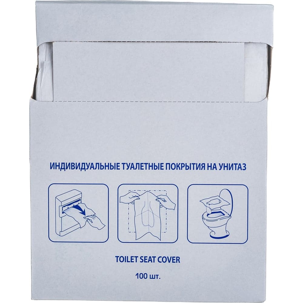 Одноразовые покрытия на унитаз PATERRA 1/4 сложения,100 шт в упаковке 104-019