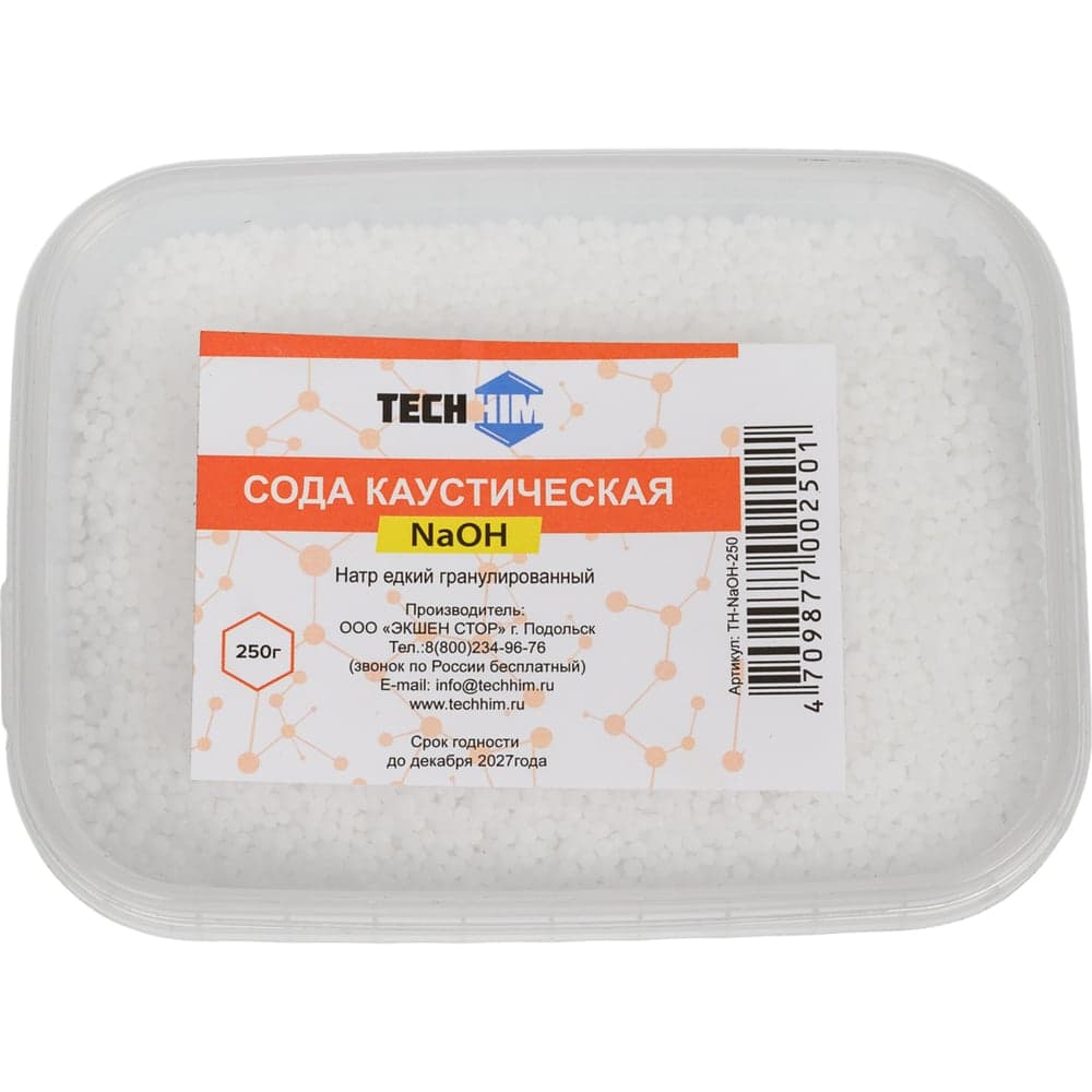 Сода каустическая TECHHIM 250гр TH-NaOH-250