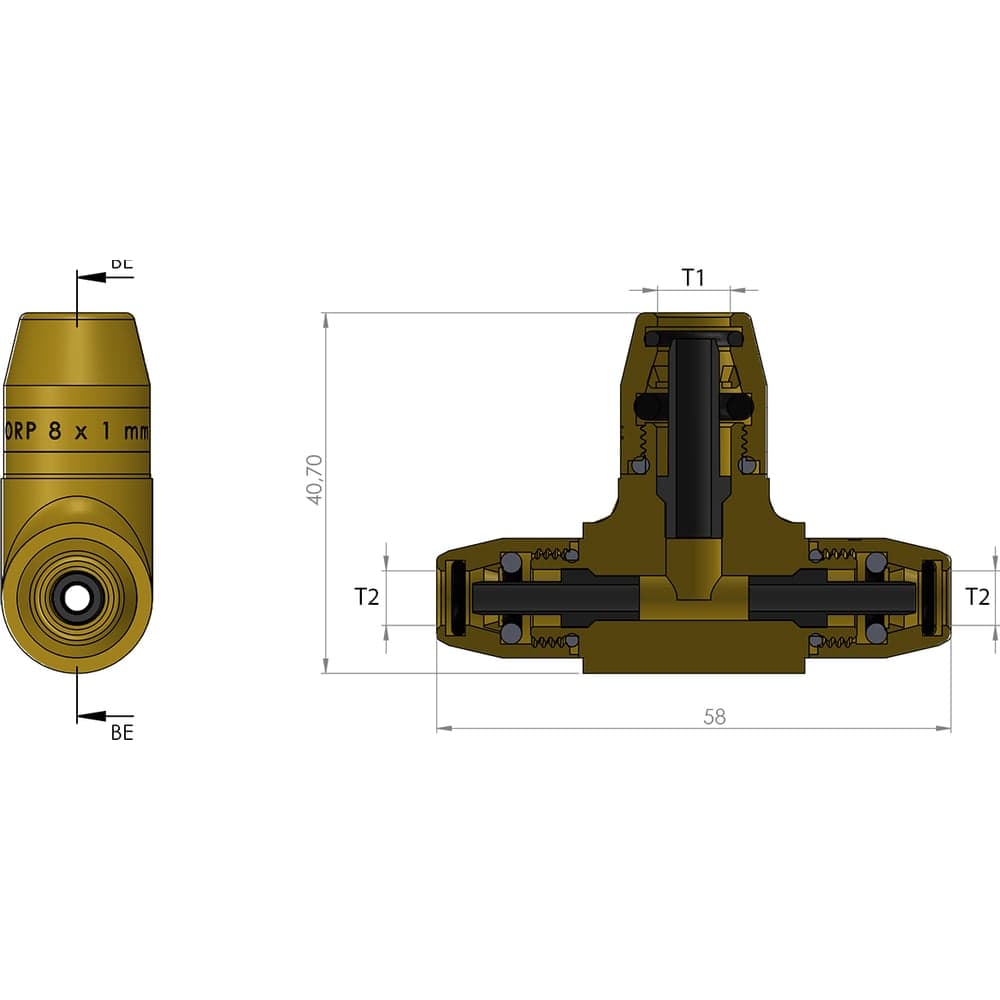 Фитинг переходной тройник 6x1/8x1/6x1 мм ORPASAN ORP 4252