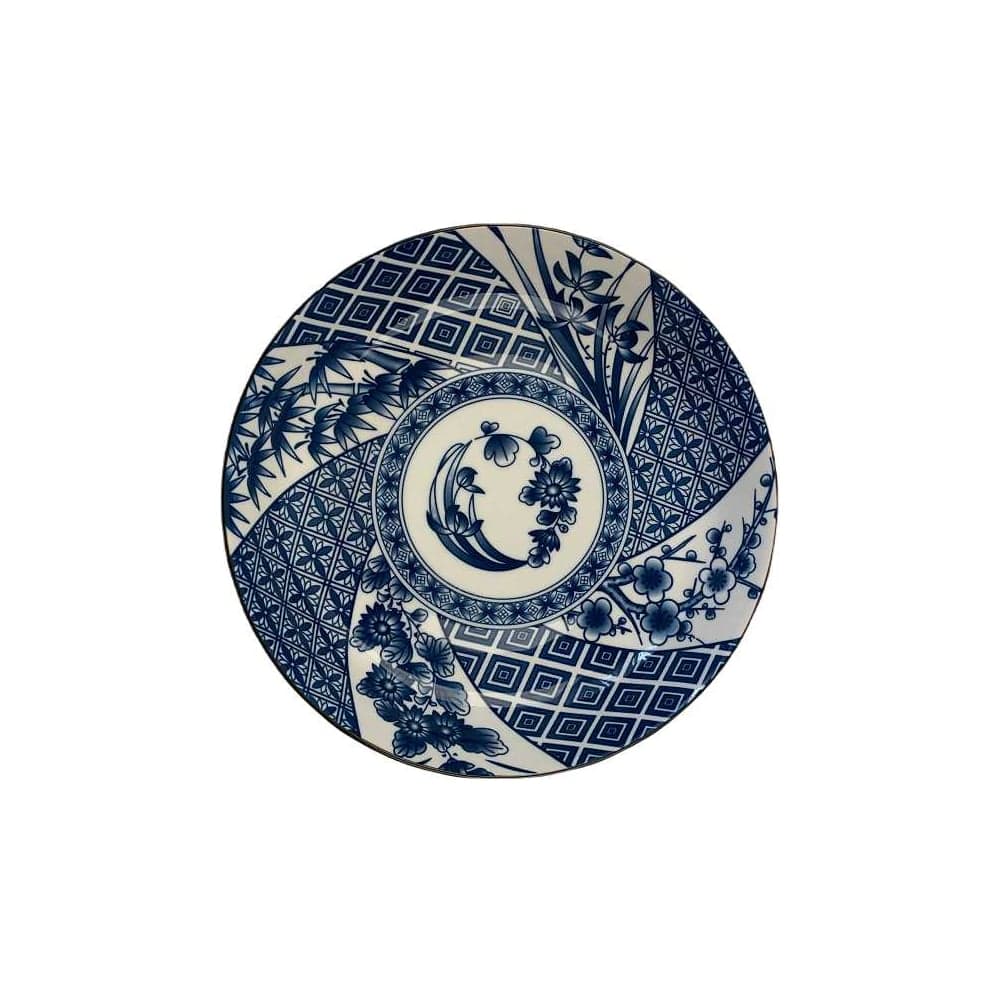 Тарелка Homium Japanese Collection, Очарование, цвет белый/синий, D20см platejcnew24wblue