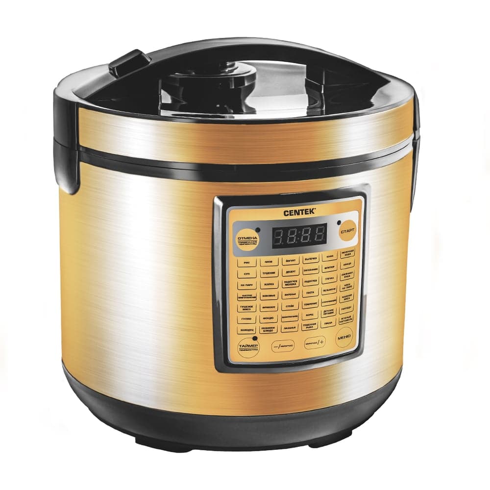 Мультиварка Centek (золото) 900Вт, 5.0л, 42 программы + Мультишеф CT-1495 Black