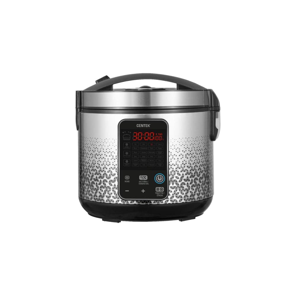 Мультиварка Centek (чёрный/сталь) 900Вт, 5.0л, 25 программ, мультиповар, антиприг. покрытие CT-1499