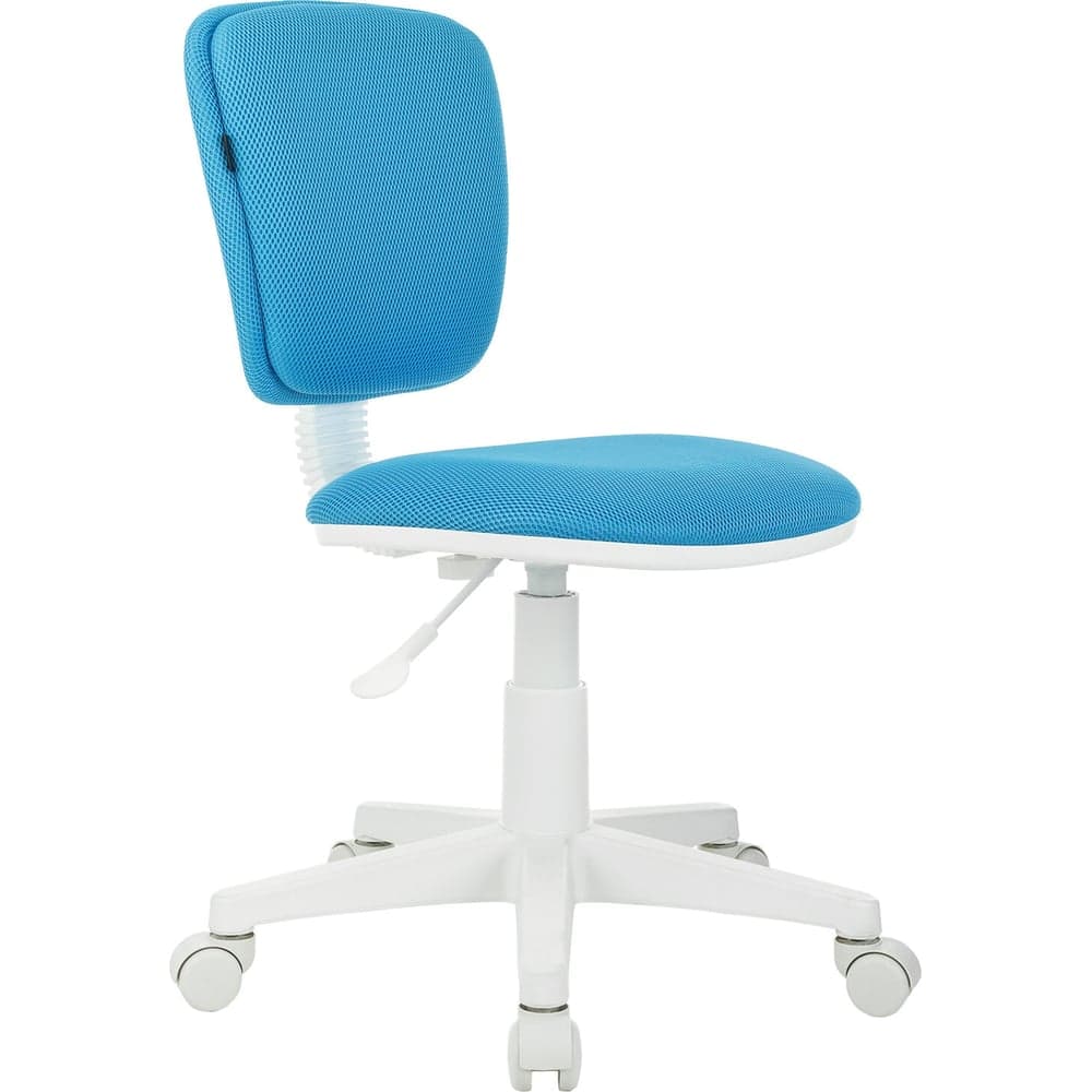 Кресло детское BRABIX Joy Mg-204w, без подлокотников, пластик белый, ткань Tw, голубое 533012