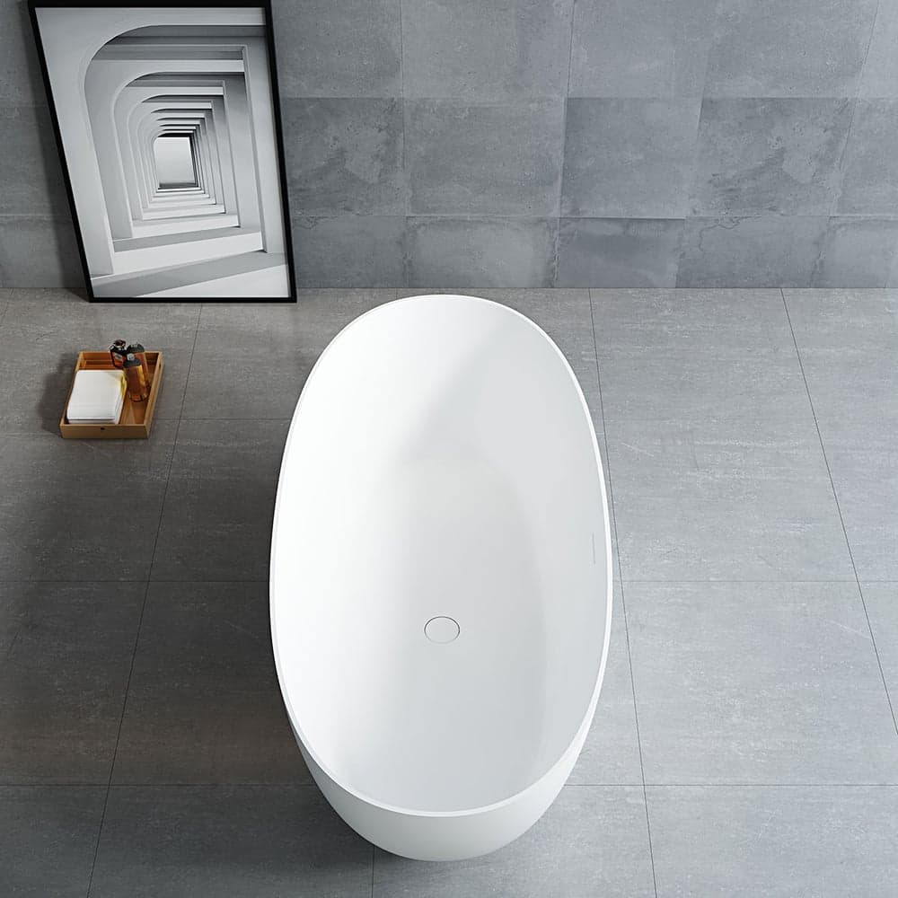 Ванна из искусственного камня VINCEA 1700x750x550, белый мат., слив-перелив в комплекте VBT-6S01MW