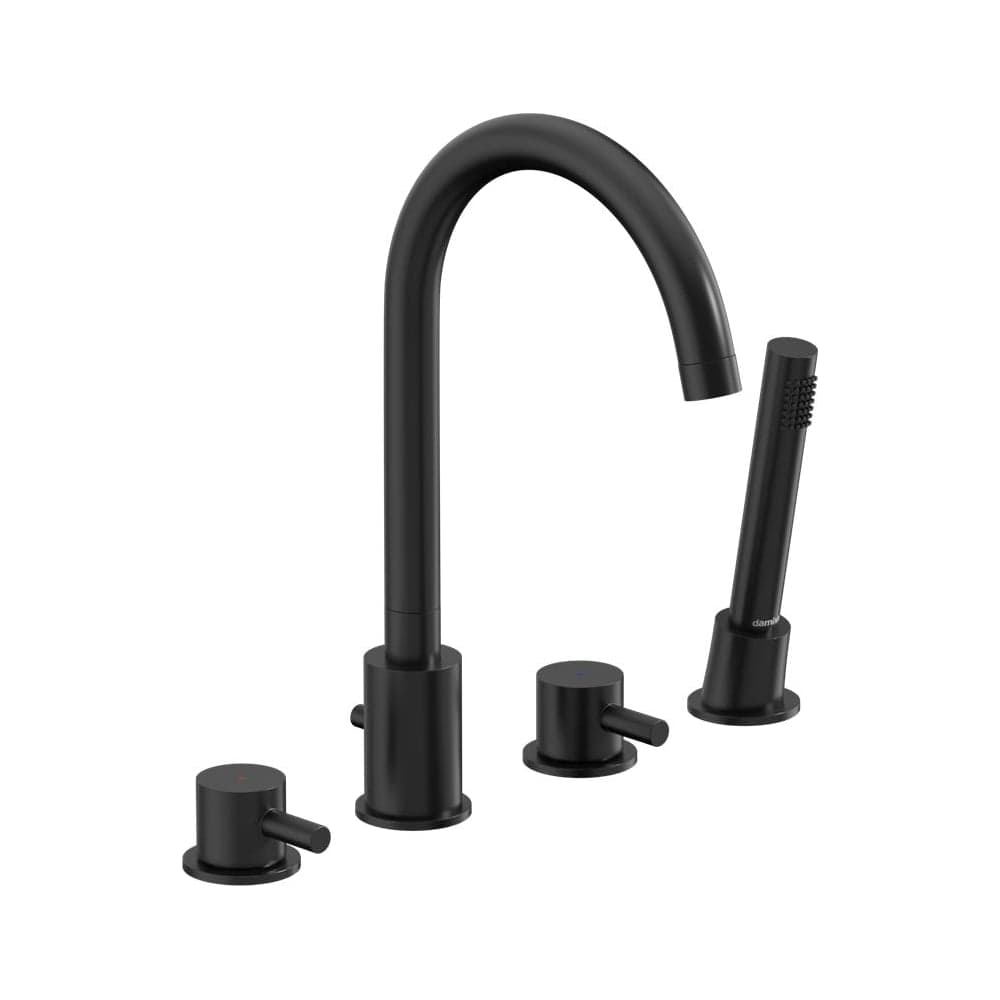 Смеситель на борт ванны Damixa Scandinavian Pure четырёхсекционный, черный матовый 360400300