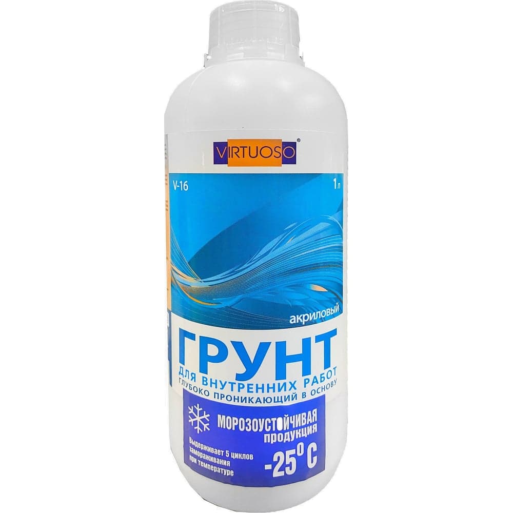Грунт VIRTUOSO V-16 А акриловый, глубоко проникающий, д/внутр.работ, морозостойкий 1л 587182