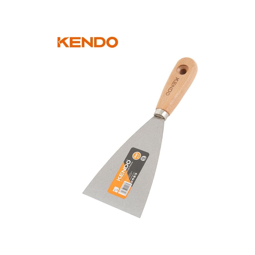 Шпатель-скребок с деревянной рукояткой KENDO 125 мм 45115