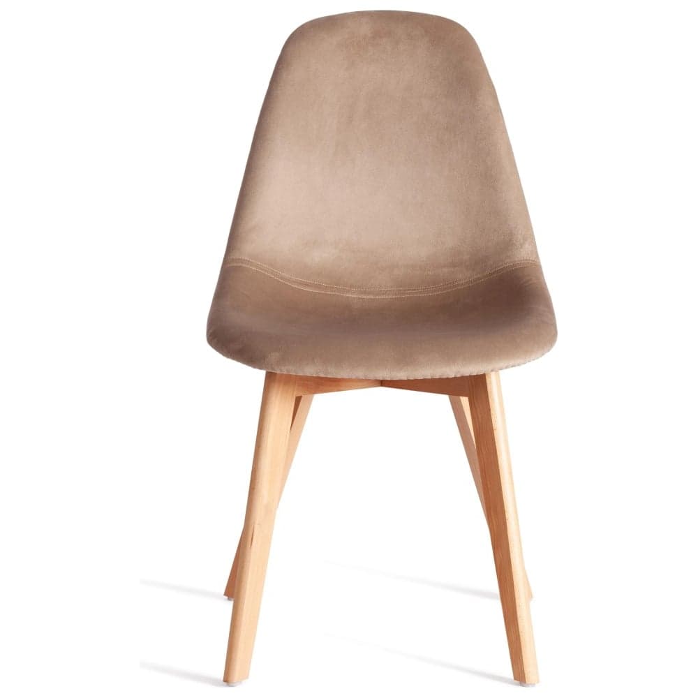 Стул Tetchair CINDY SOFT mod. C1021F1-1, 1 шт в упаковке велюр/дерево бук, 55x48x83 см, коричневый HLR12, натуральный 21577
