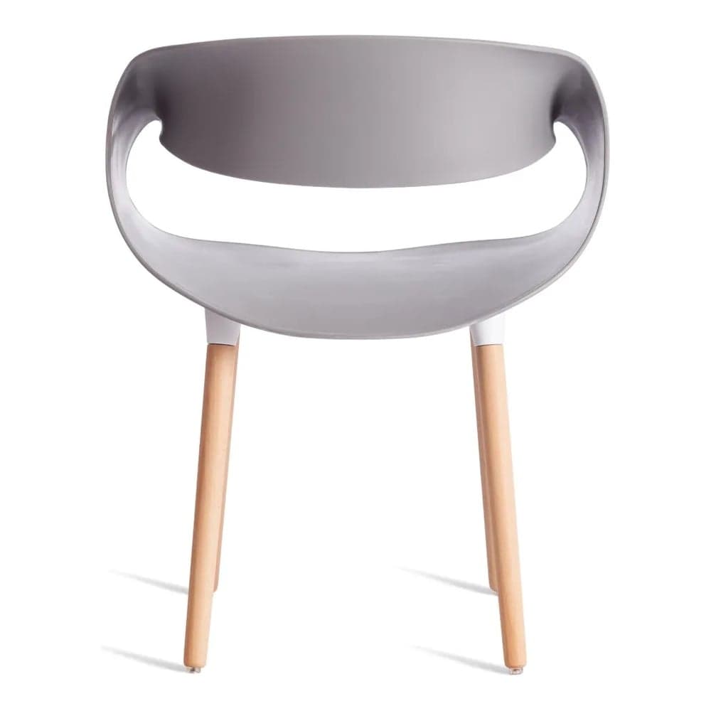 Стул Tetchair QXX mod. C1058-1, 1 шт в упаковке пластик/дерево, 60x53x81 см, Grey серый 92717, натуральный 21656