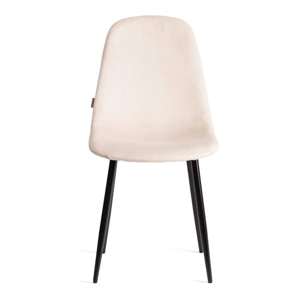 Стул Tetchair BREEZE mod. JSC-58, 1 шт в упаковке Велюр/металл, 44x53x86 см, beige бежевый HLR2, черный 21553 - 2