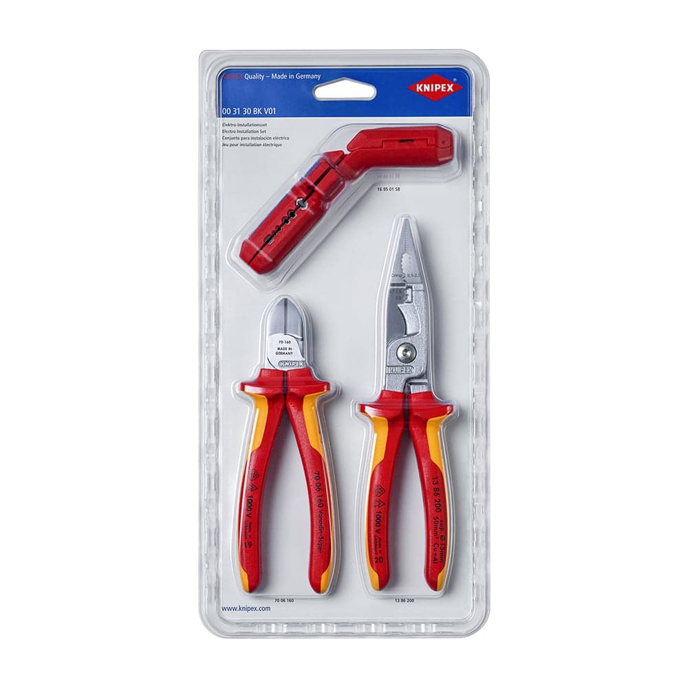 Набор VDE для электромонтажа Knipex KN-1386200, KN-169501SB, KN-7006160 3 предмета KN-003130BKV01