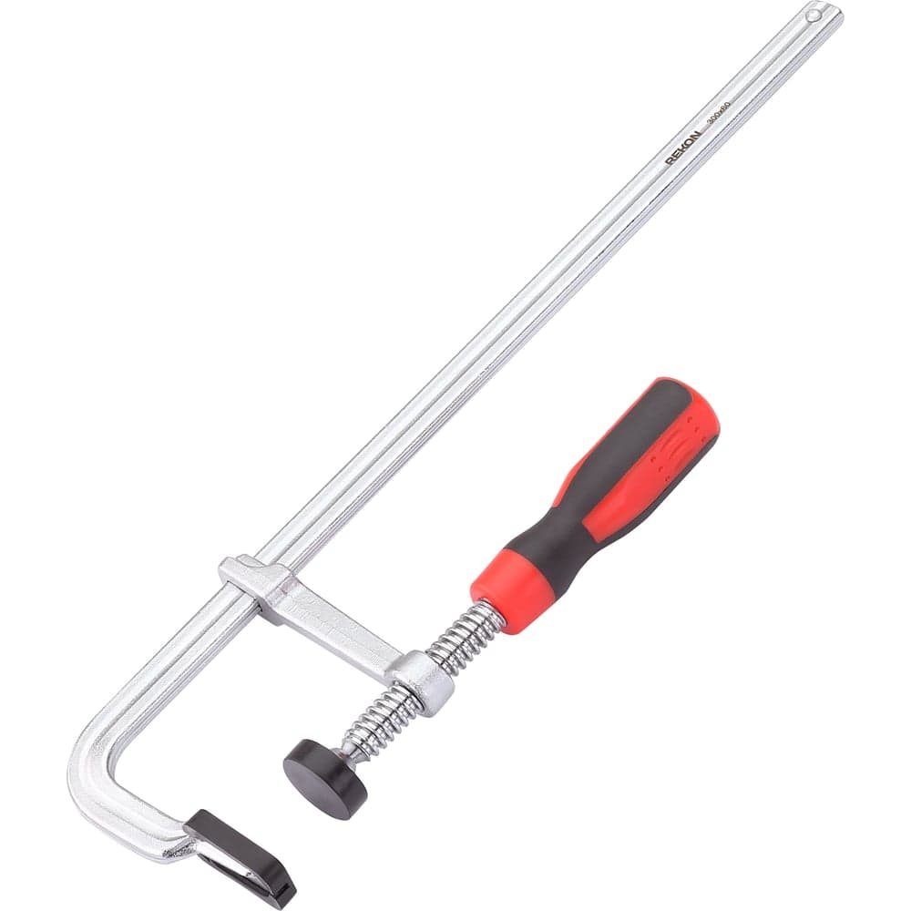 Цельнометаллическая струбцина с защитными колпачками REKON RF07-300-60 с эргономичной рукояткой из пластика 058204
