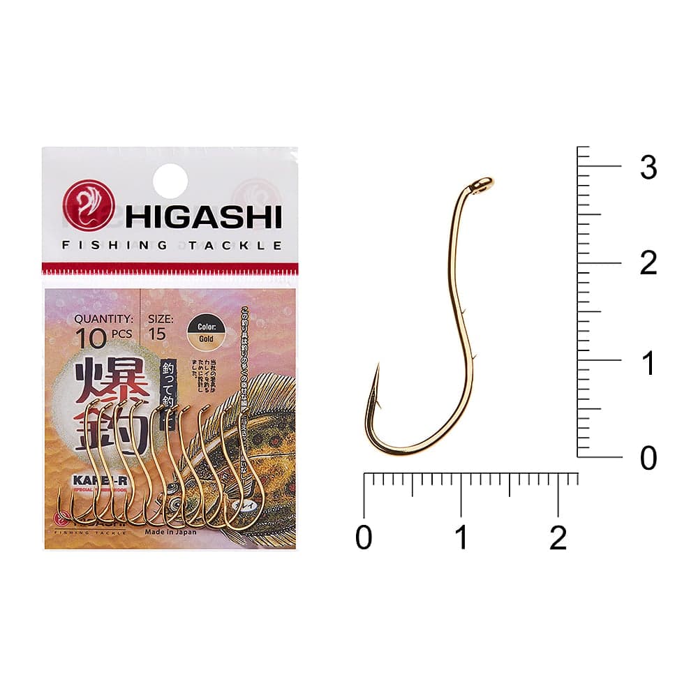Крючок HIGASHI Karei R #15, Gold 04908_3637