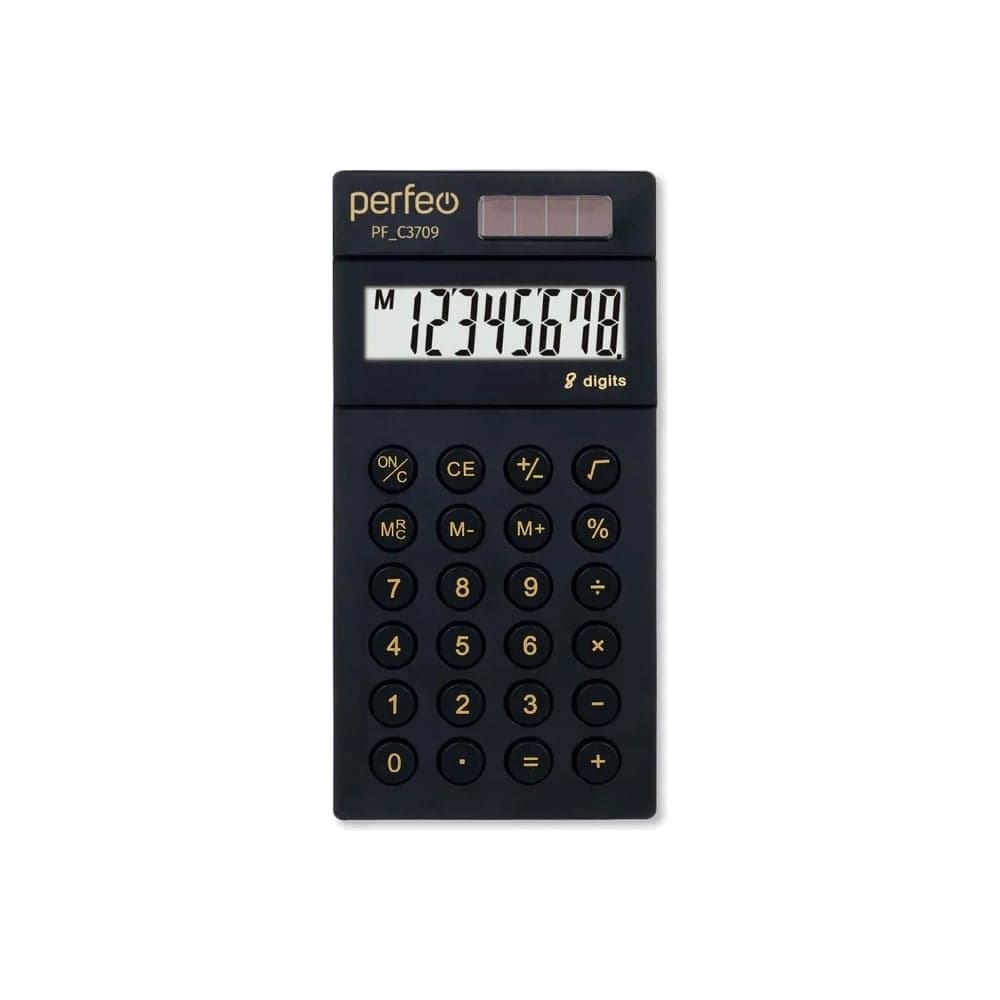 Калькулятор PERFEO PF_C3709, карманный, 8-разрядный, черный 30016132