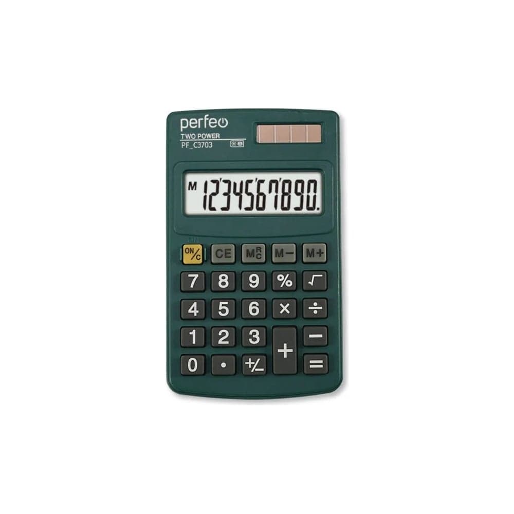 Калькулятор PERFEO PF_C3703, карманный, 8-разрядный, зеленый 30016130