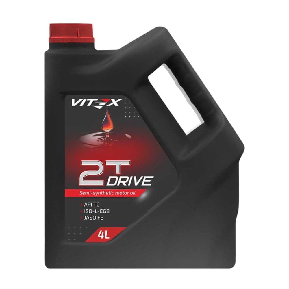Полусинтетическое моторное мото масло для двухтактных двигателей Drive 2T API TC, ISO-L-EGB, JASO FB 4 л VITEX v311109