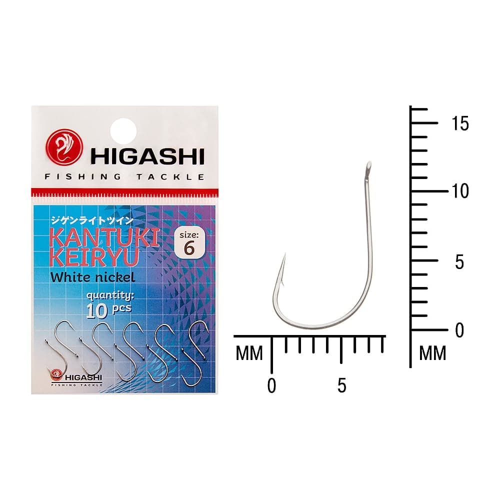 Крючок HIGASHI Kantuki Keiryu #6 White nickel 01358