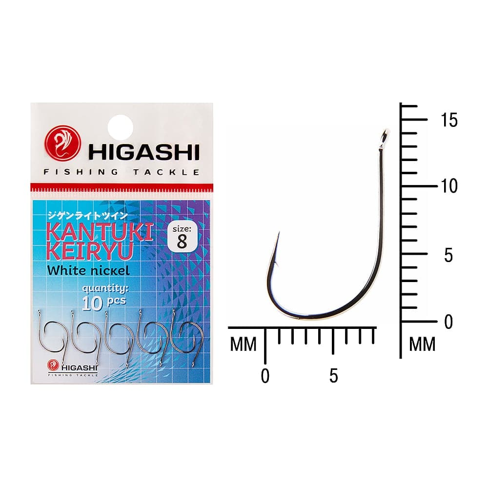 Крючок HIGASHI Kantuki Keiryu #8 White nickel 01359