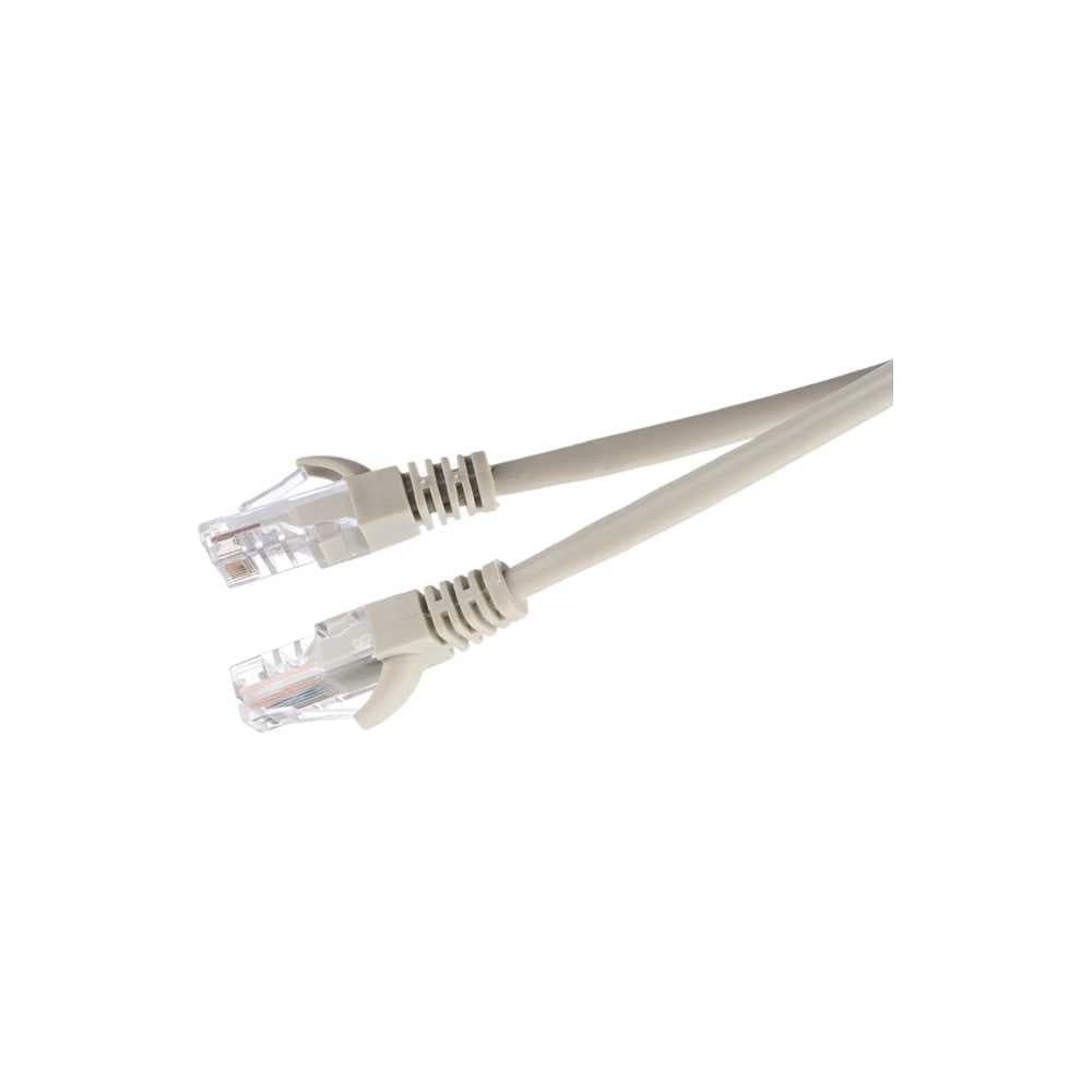 Патч-корд GoPower 1 RJ-45 (m)-RJ-45 (m) 3.0м кат.5е ПВХ 26AWG CCA серый в пакете 00-00029036